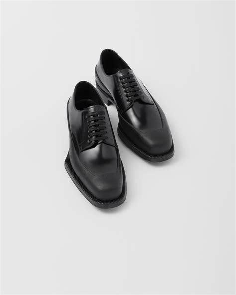 prada men high-shine derby|Prada lace derby shoes.